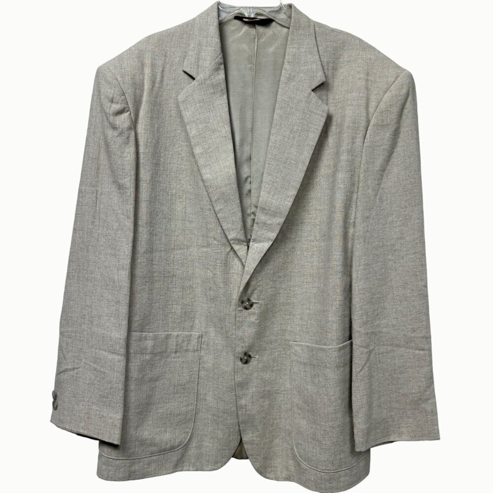 City Streets Tan Single Breasted Sport Coat Blazer Men’s Medium Linen Blend